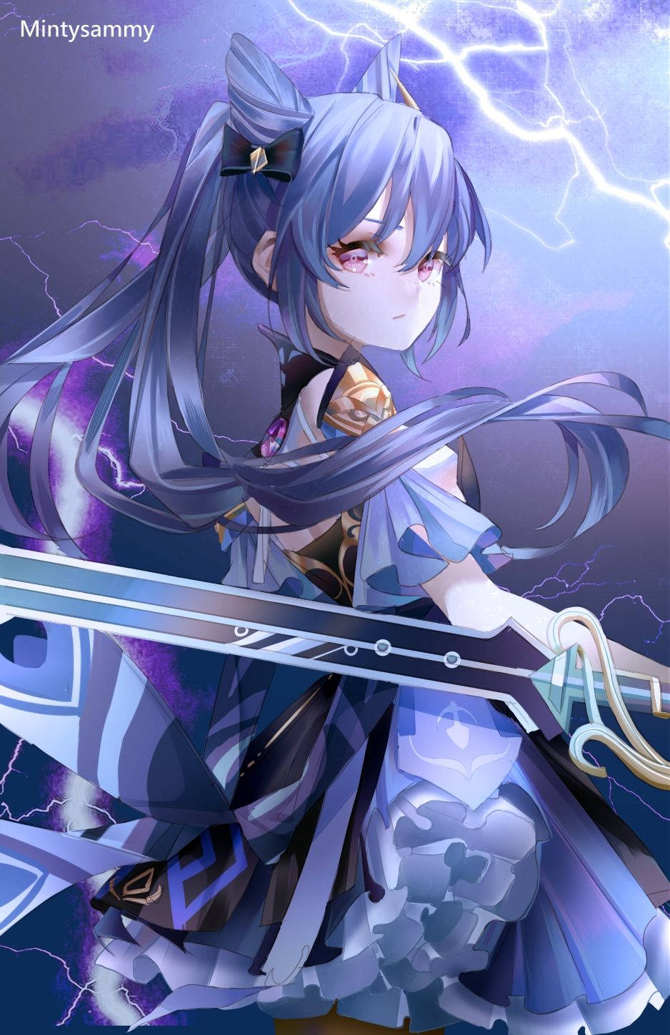 전장의 전기 혼돈을 휘두르는 각청 배경화면