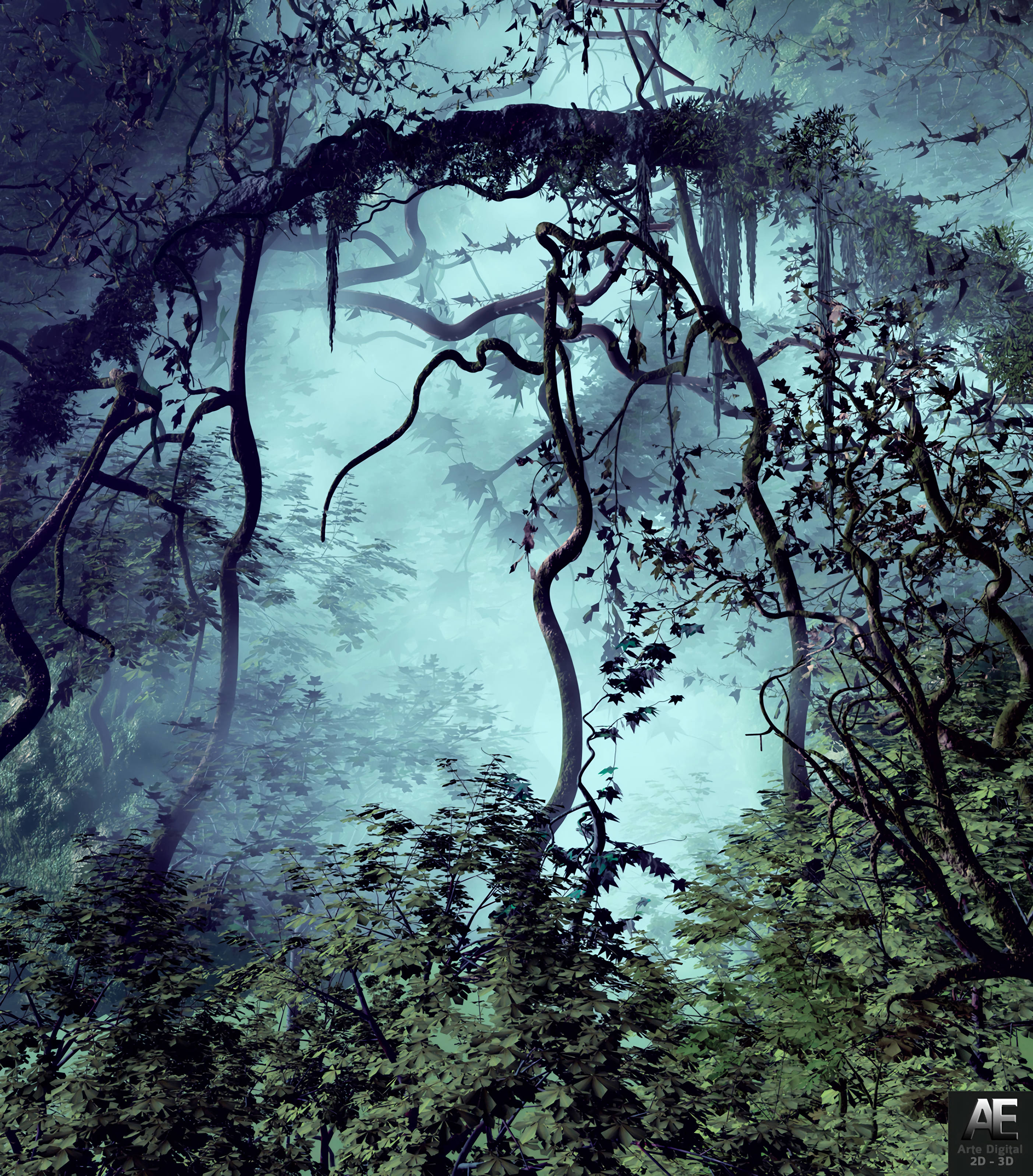 정글의 안개 미스터리 배경화면