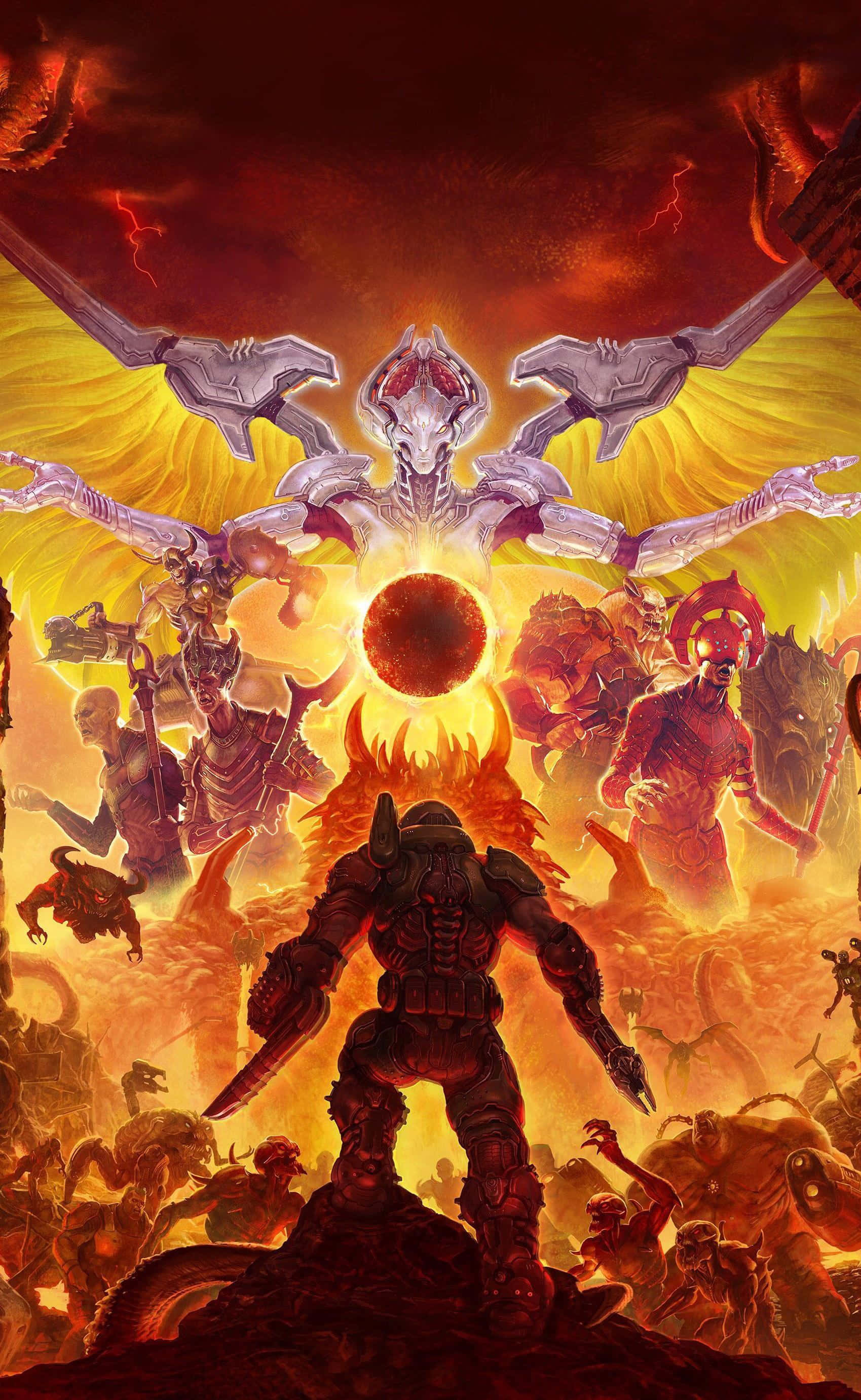 종말 - 악마와 악마가 있는 포스터 배경화면