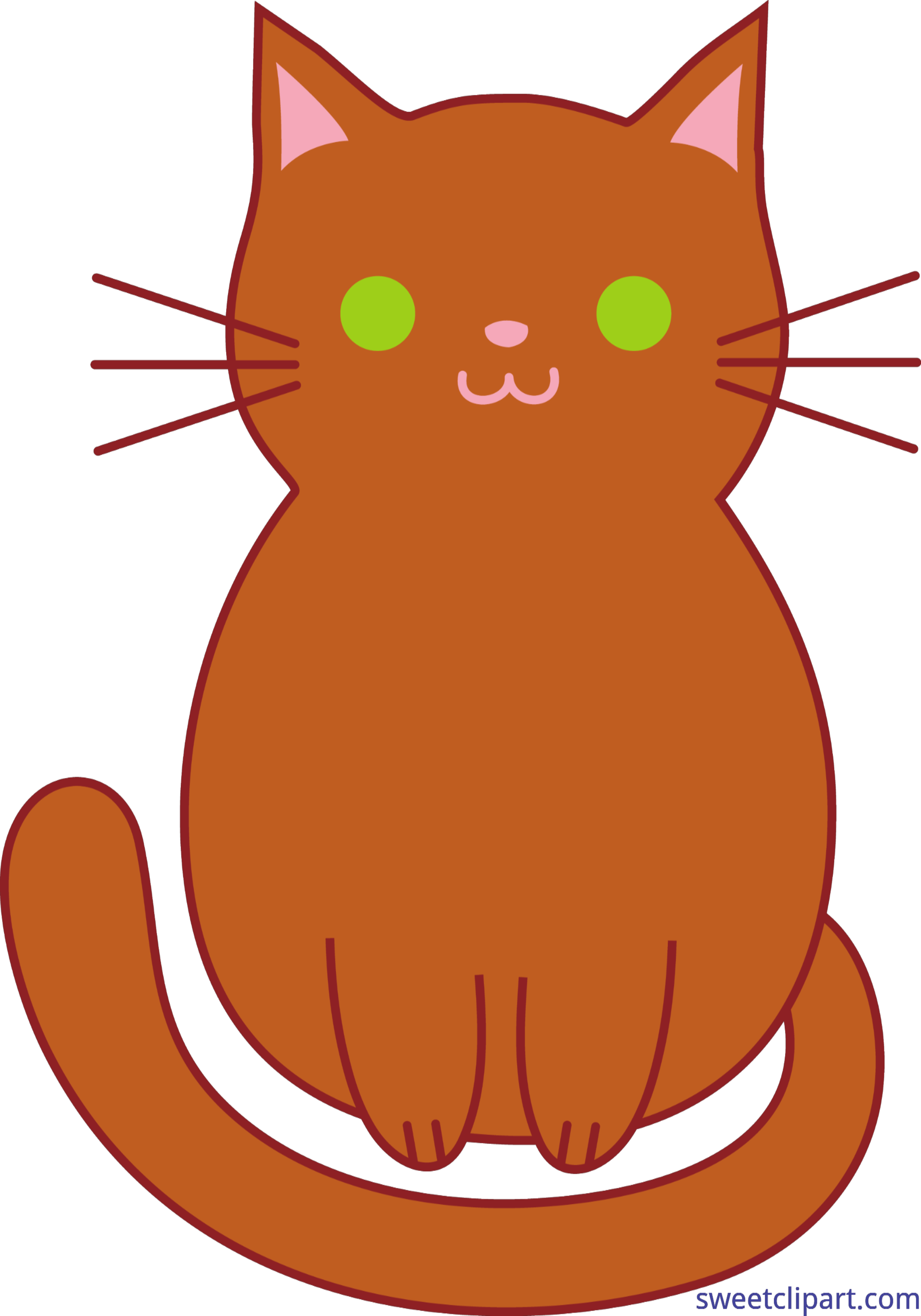 주황색 만화 고양이 일러스트 배경화면