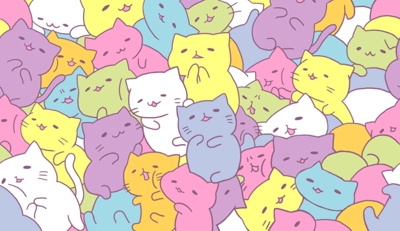 즐거운 하루를 위한 사랑스러운 고양이 패턴 배경화면