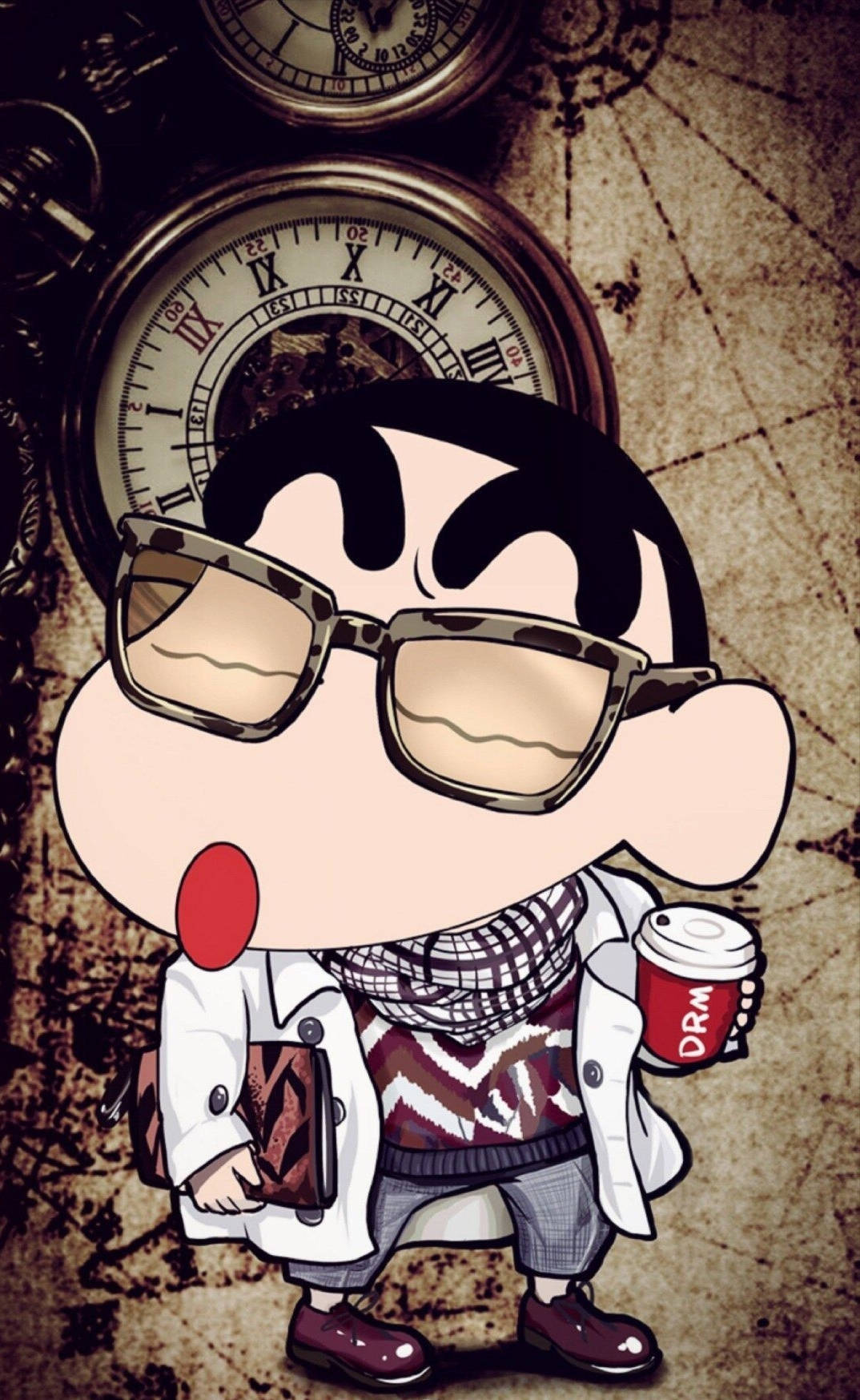 짱구의 스타일리시한 패션 아이폰 배경화면
