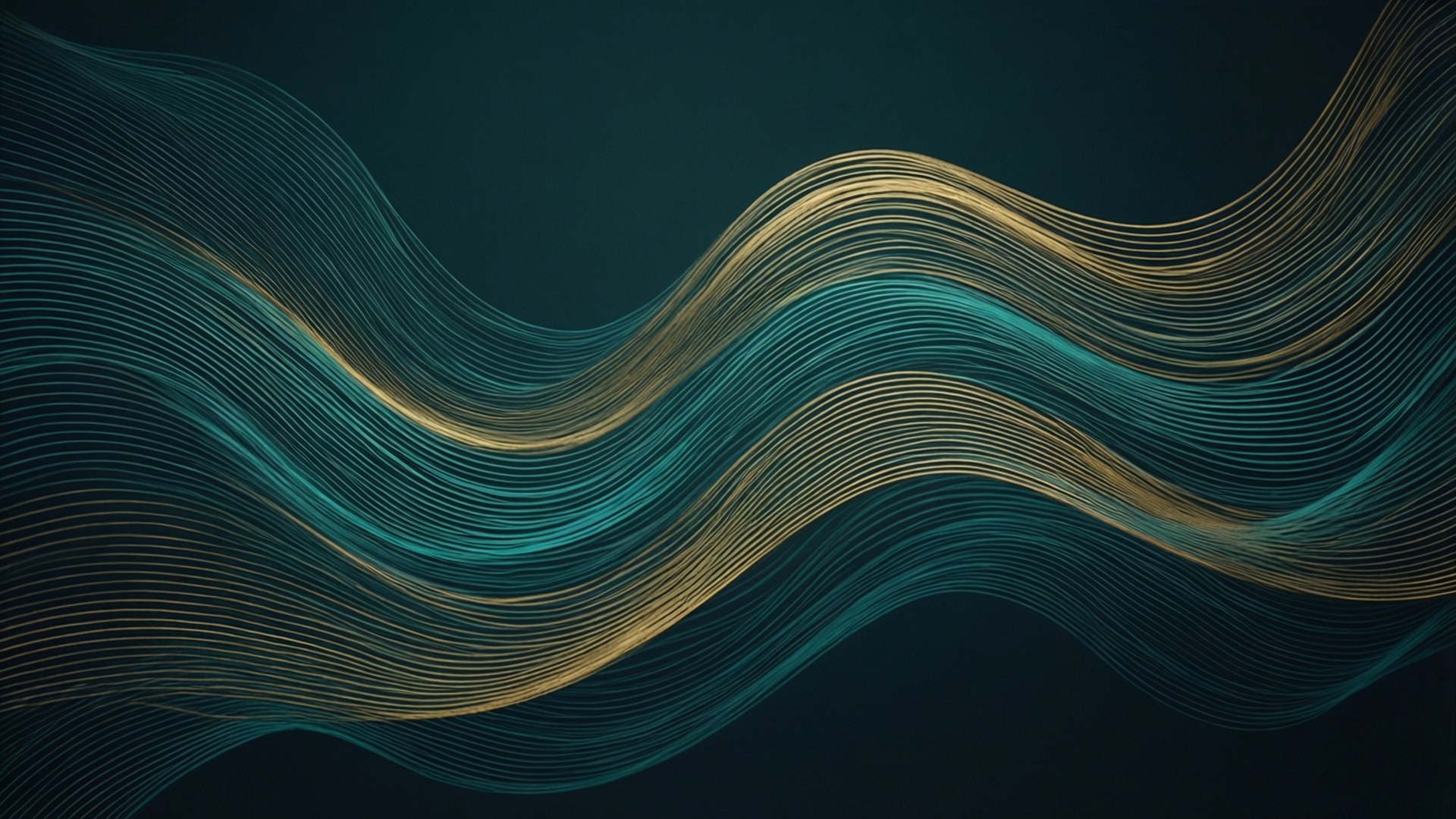 청록과 금빛 물결 배경화면