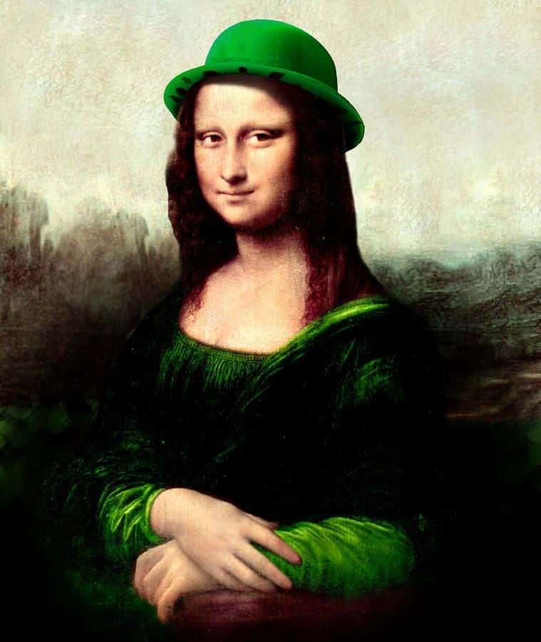 초록 모자를 쓴 여성의 그림 배경화면