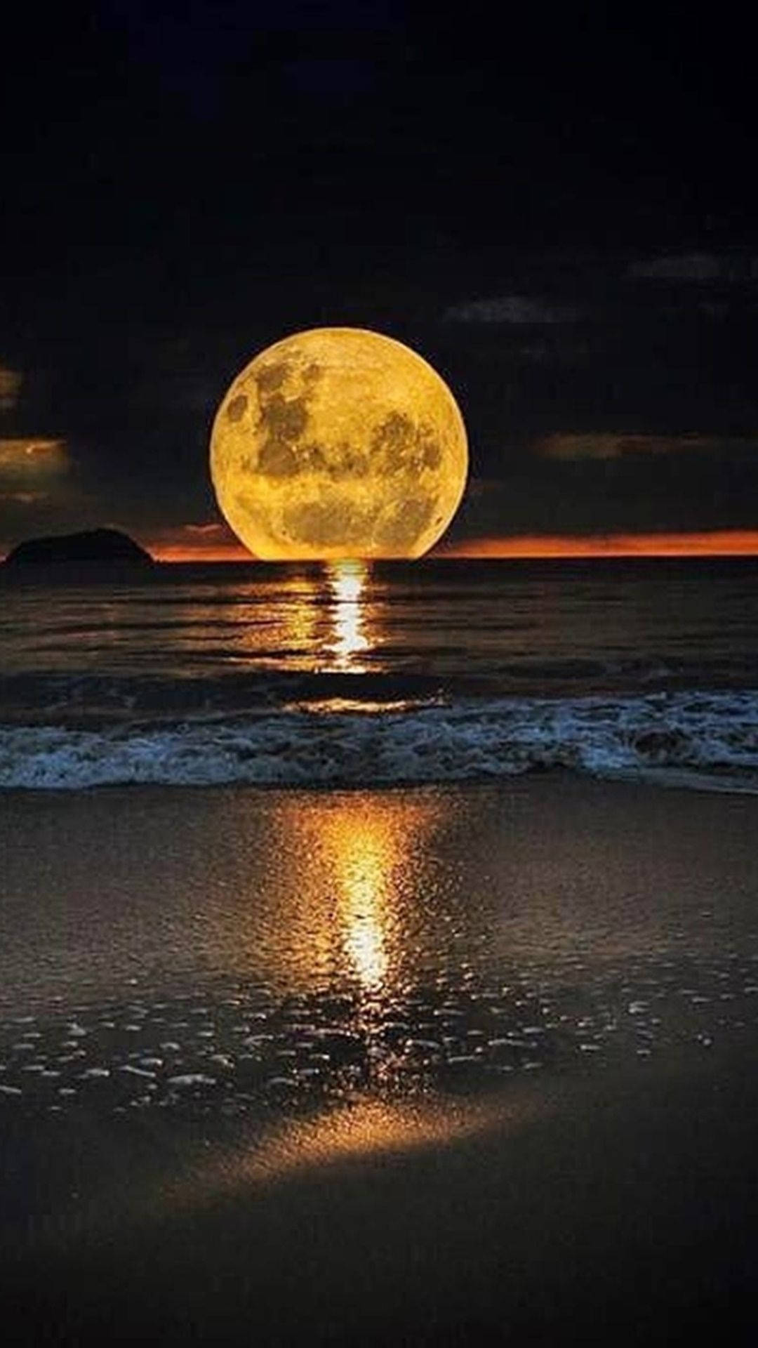 초현실적 반영: 바다 속 달 전화기 배경화면
