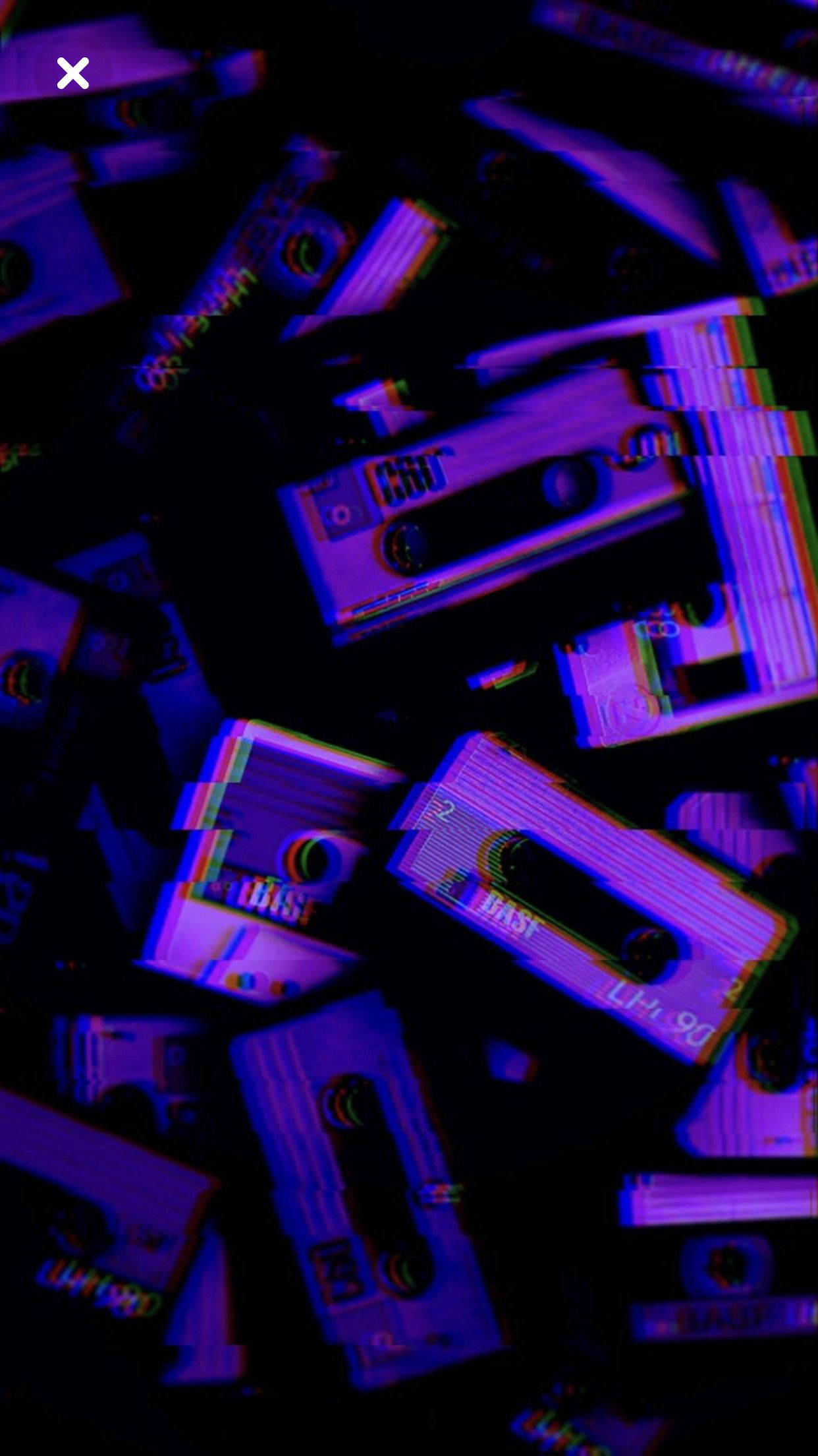 카세트 테이프 감성 다크 블루 HD 배경화면
