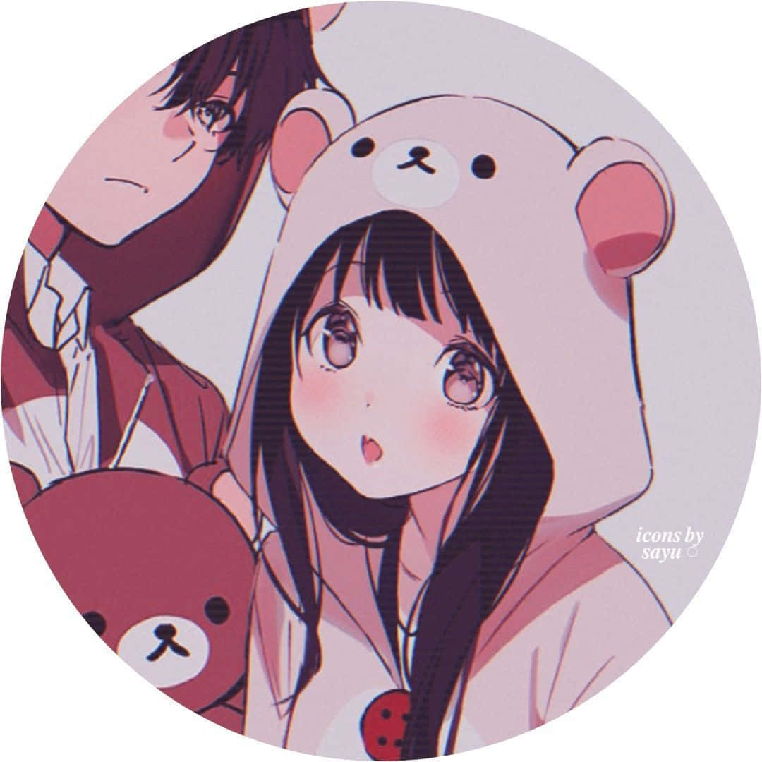 커플 곰 매칭 애니메이션 프로필 사진 배경화면