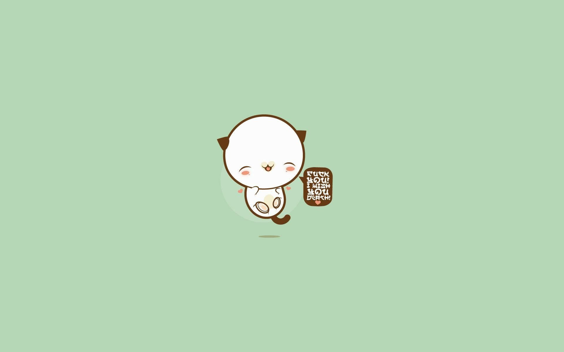 카와이 행복한 작은 동물 킥킥 웃는 배경화면