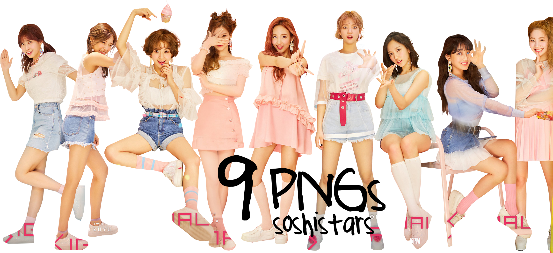 트와이스 멤버 파스텔 의상 배경화면