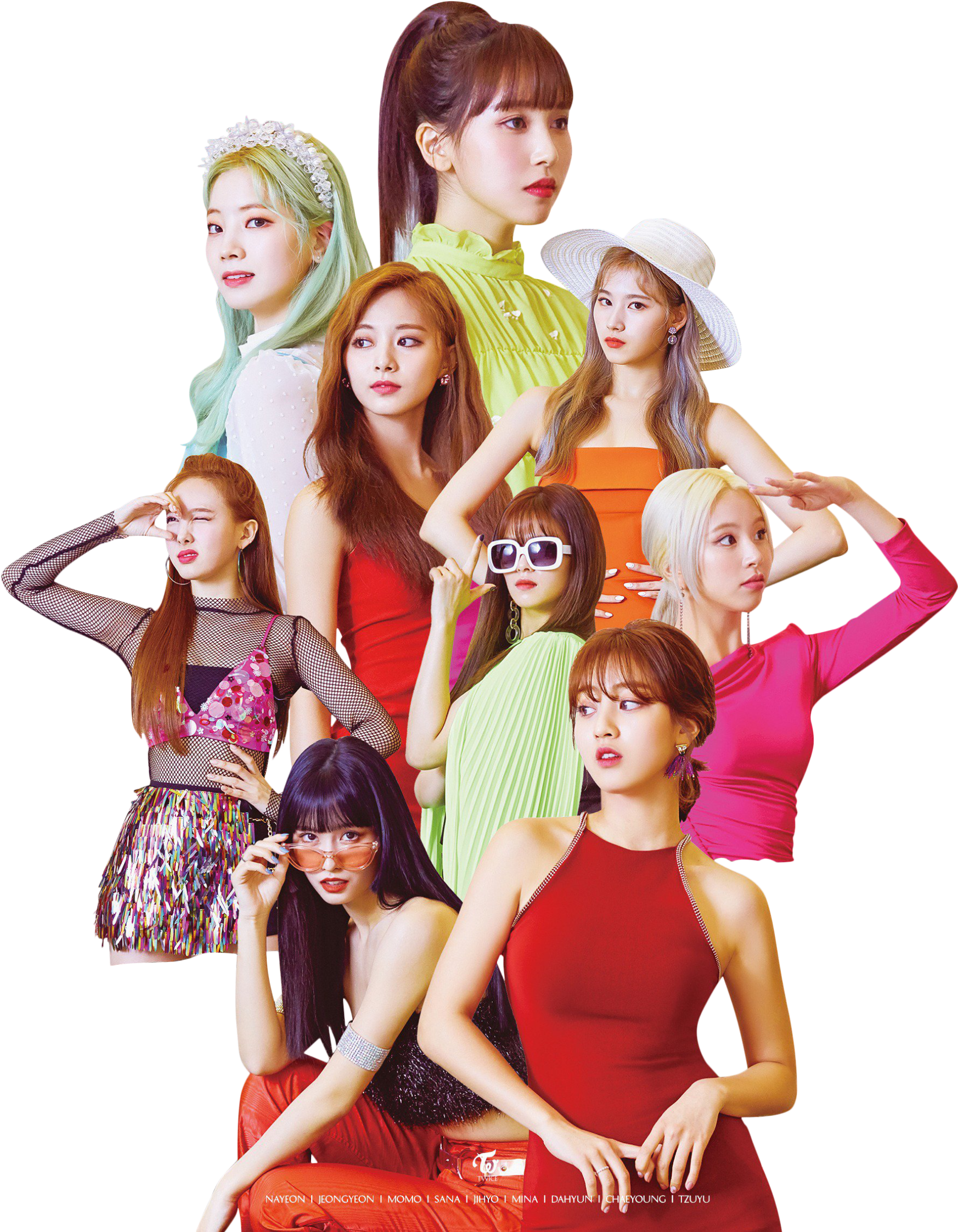트와이스 멤버들 화려한 패션 배경화면
