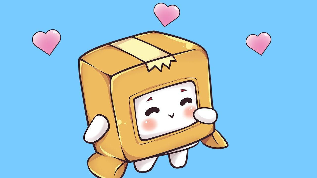 파란 배경의 귀여운 랭키박스 복시 배경화면