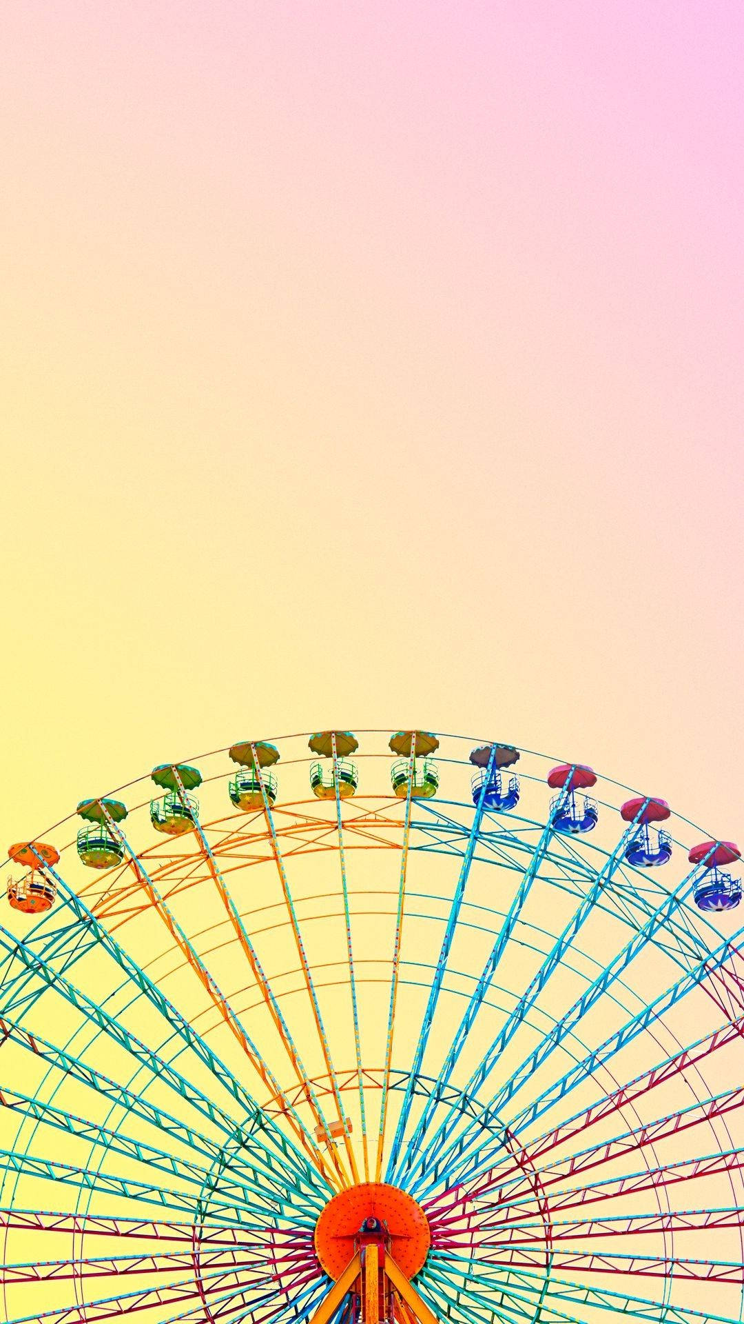 파스텔 아이폰 관람차 배경화면