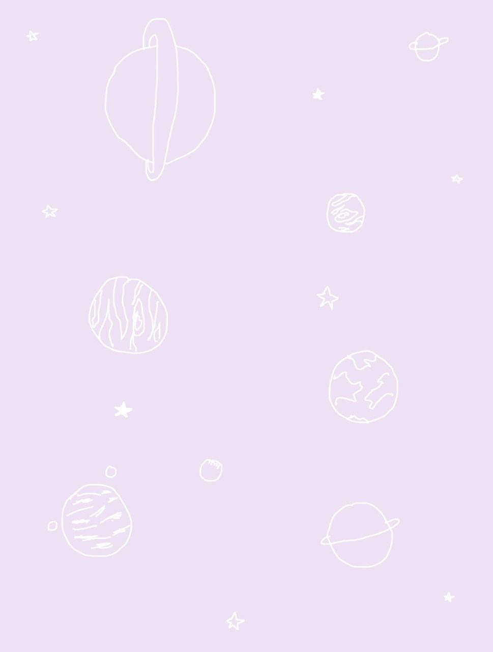 파스텔 퍼플 텀블러 행성 배경화면