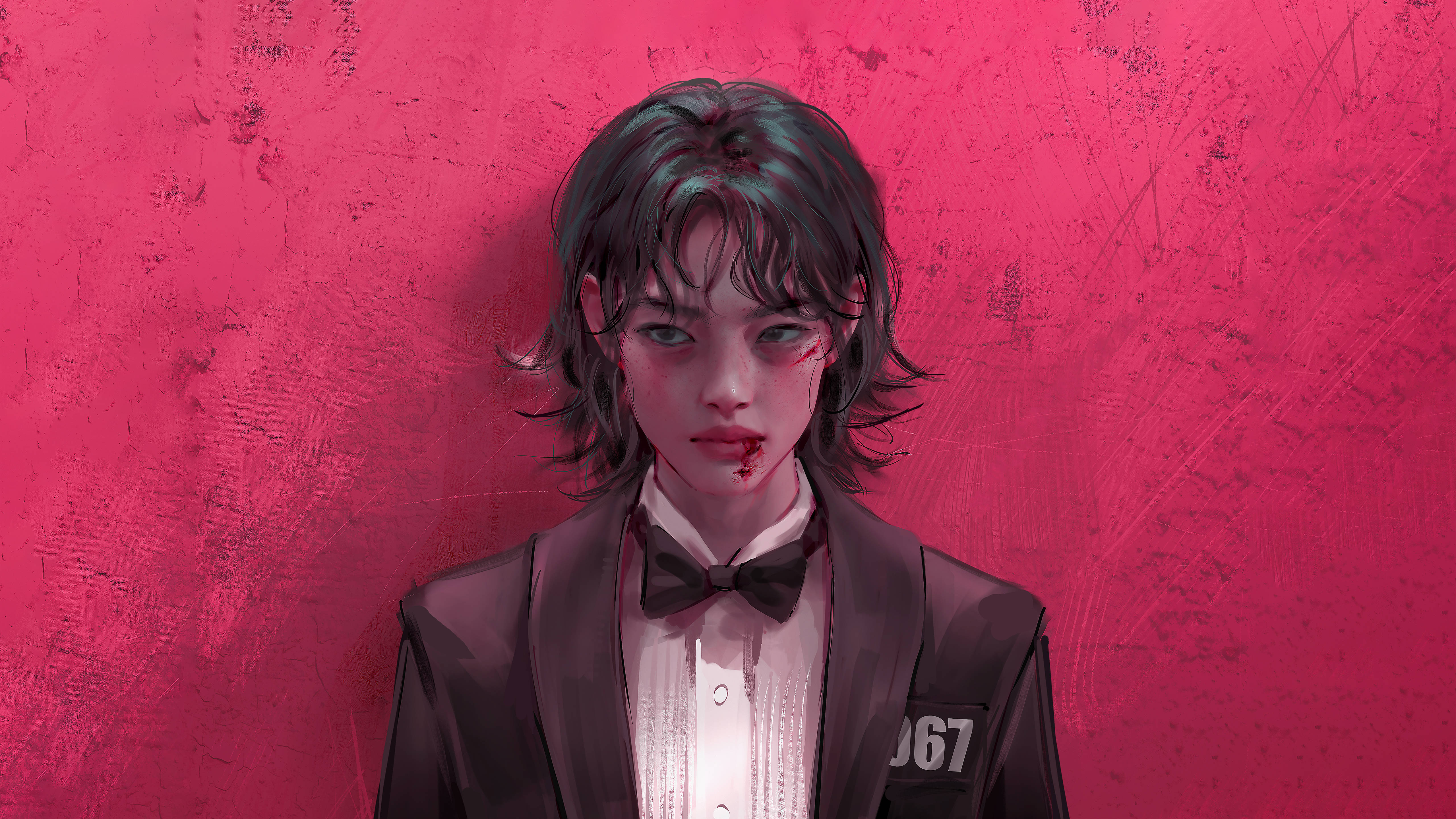 플레이어 067 슈트 입은 오징어 게임 배경화면