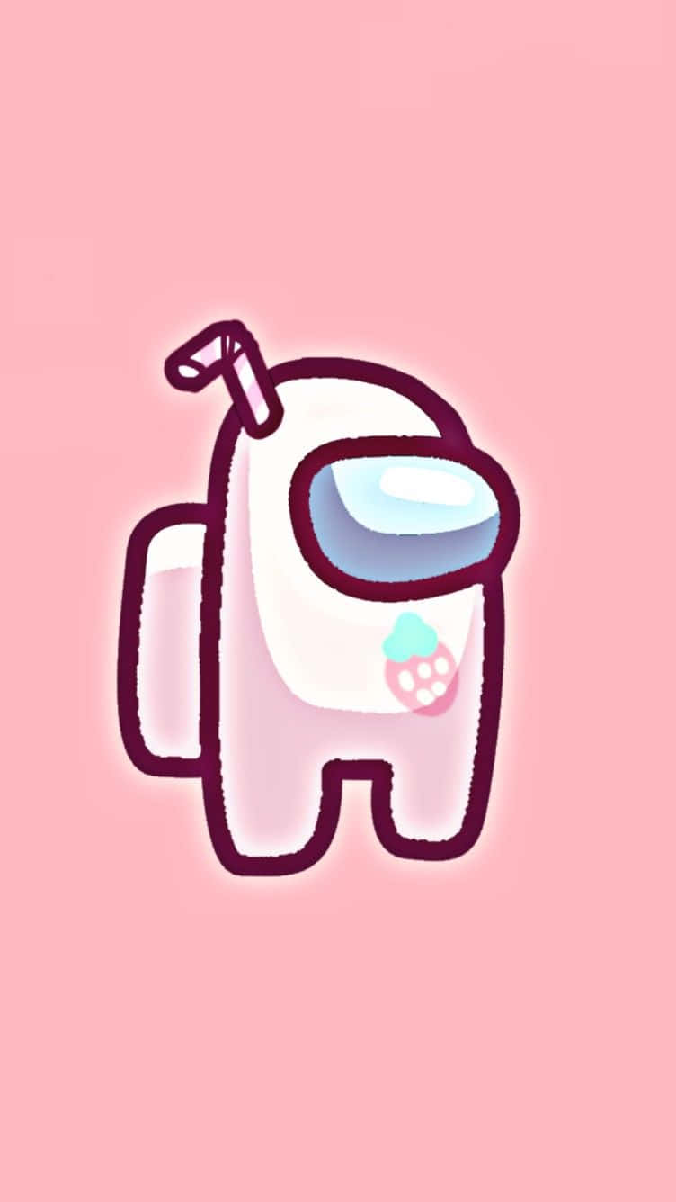 핑크 배경의 흰색과 핑크 로봇 배경화면