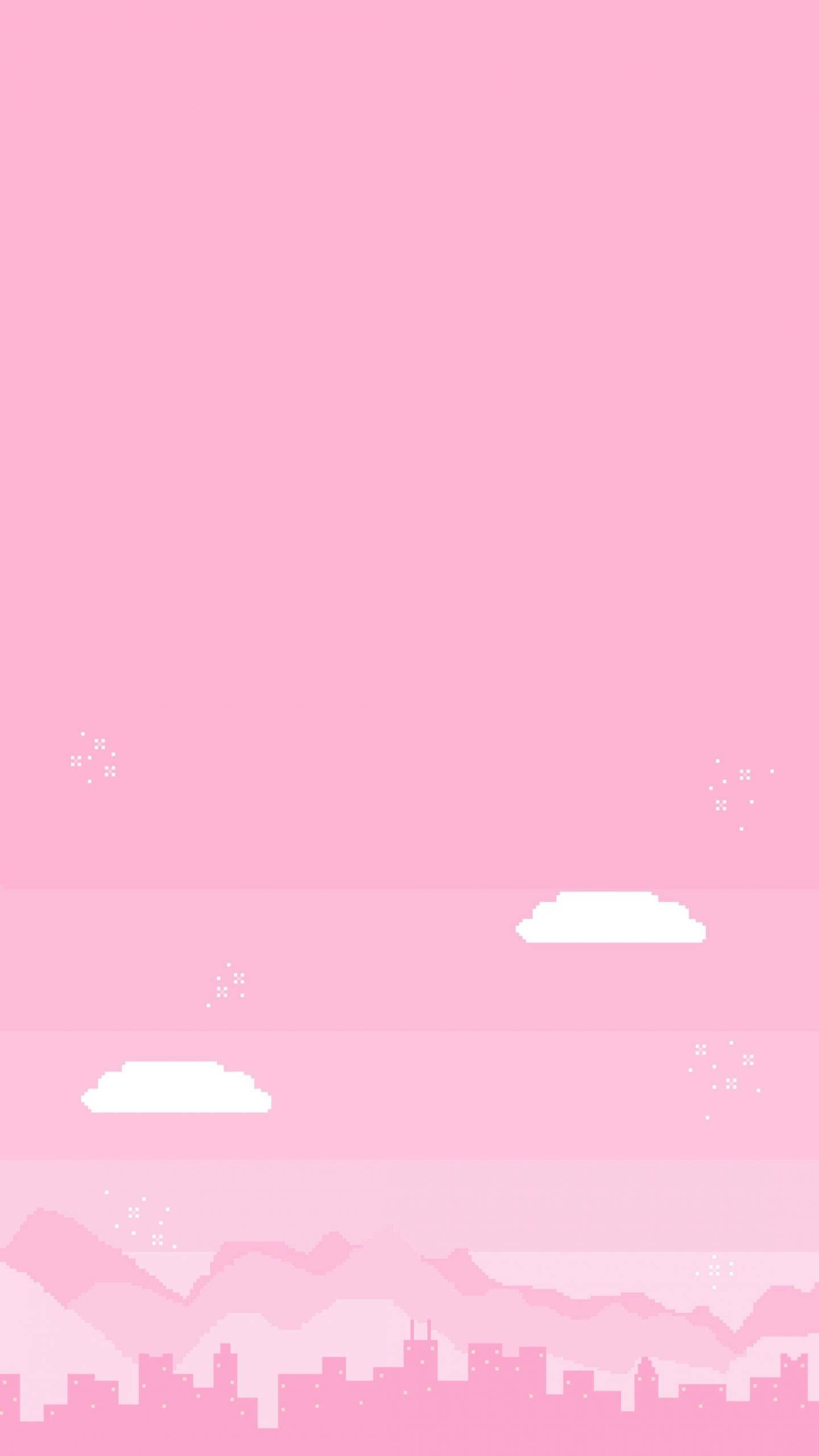 핑크 카와이 시티 배경화면