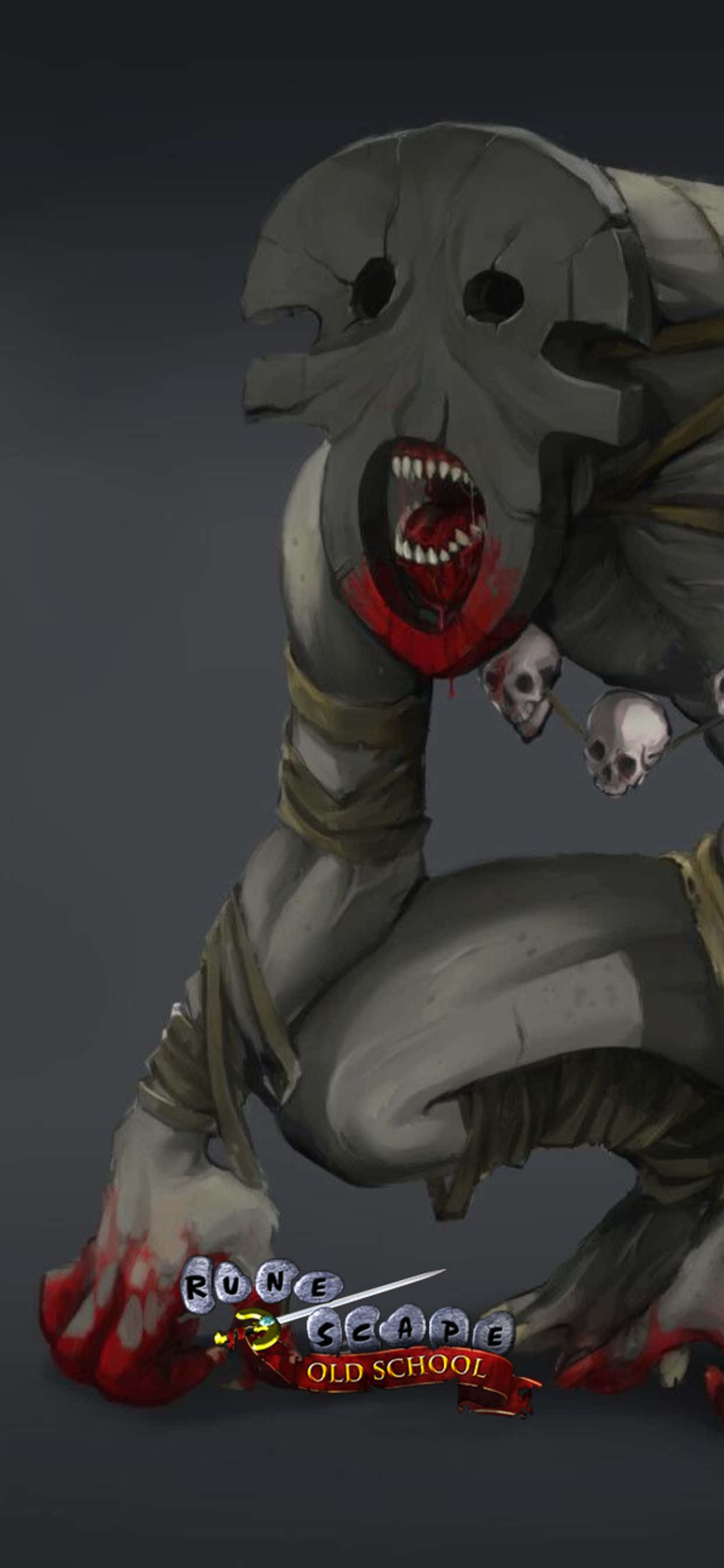 해골 회색 괴물 iPhone Xs Max Runescape 올드스쿨 배경화면
