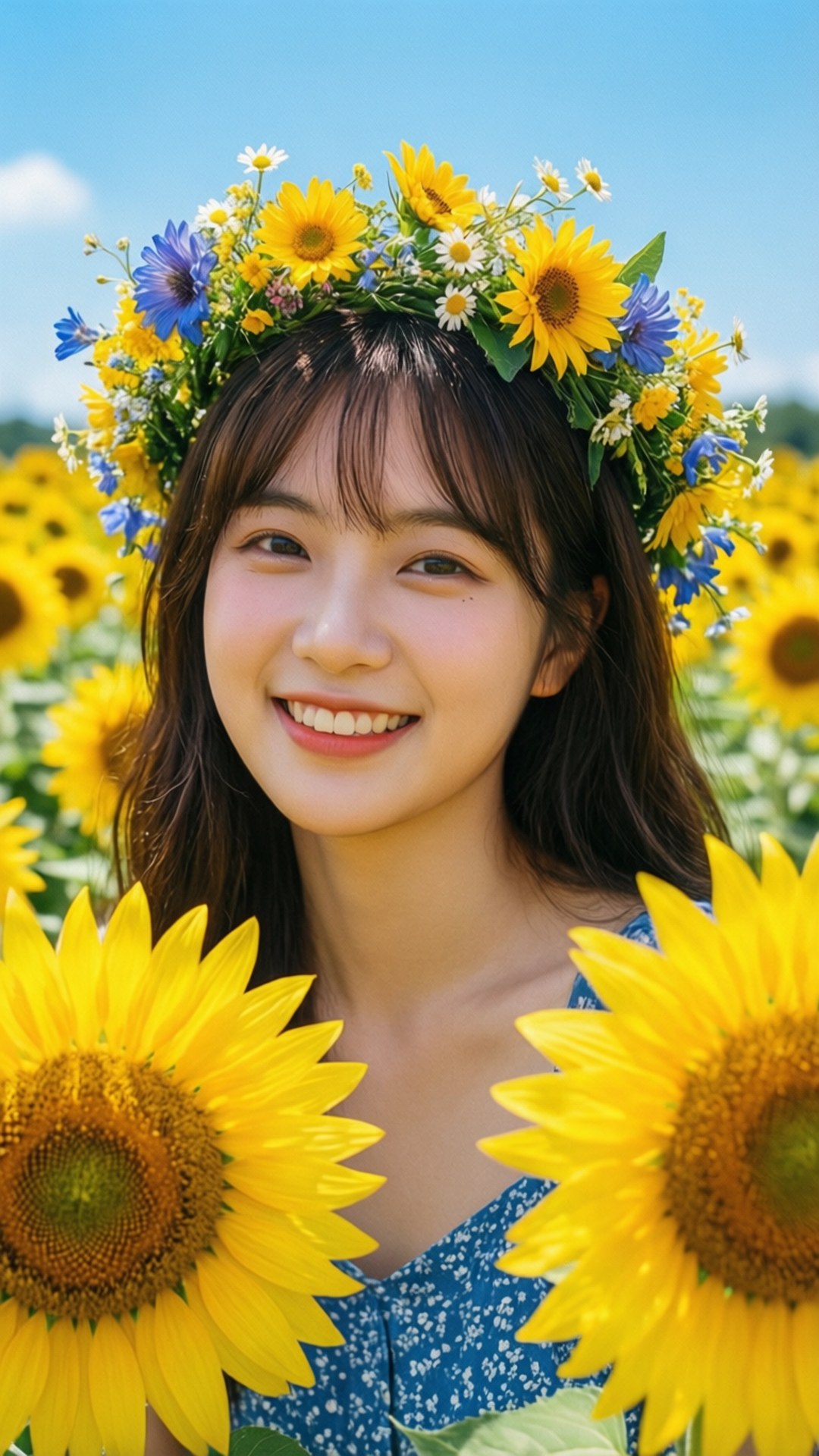 해바라기 소녀 배경화면