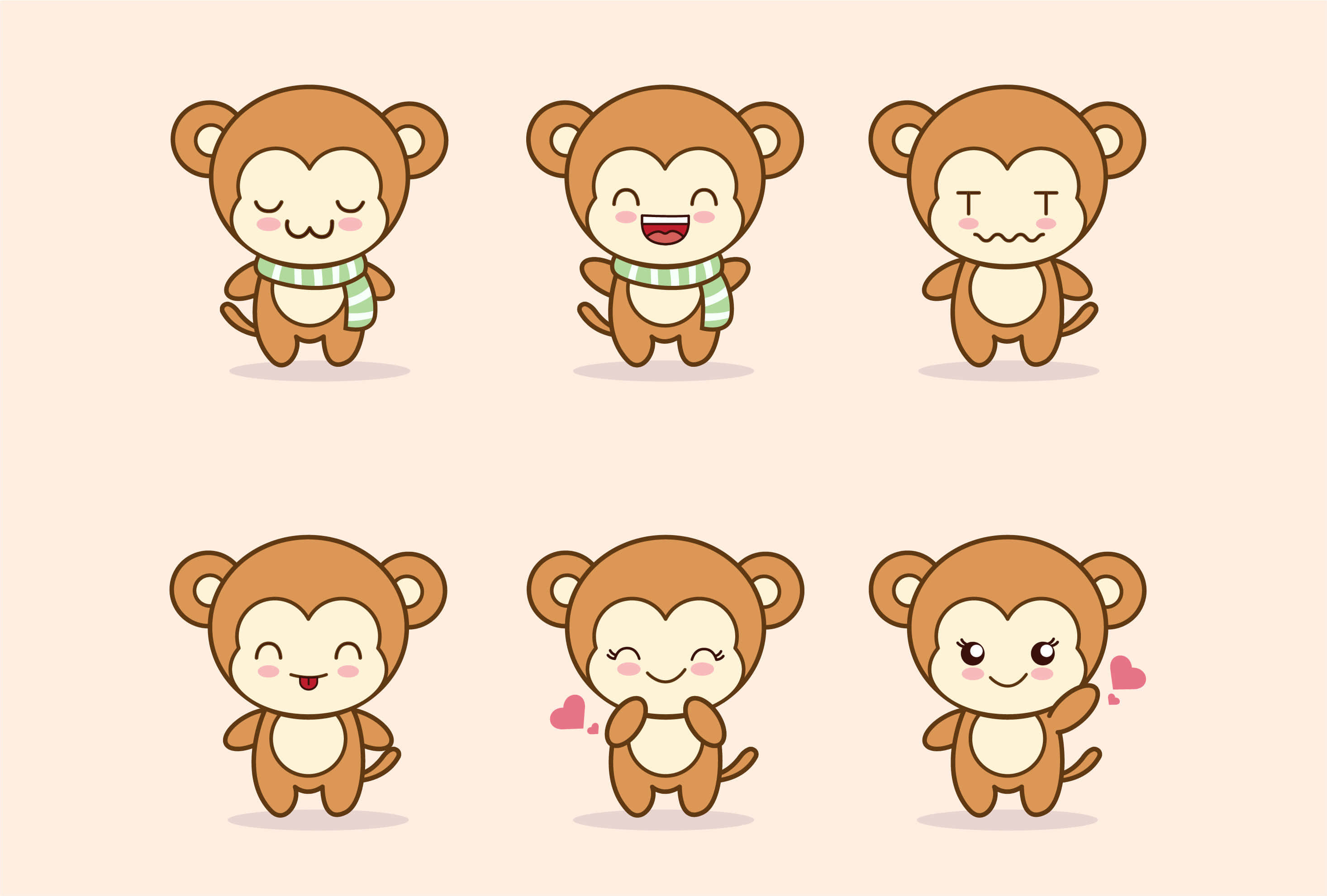 행복하고 귀여운 원숭이 웃는 모습 배경화면