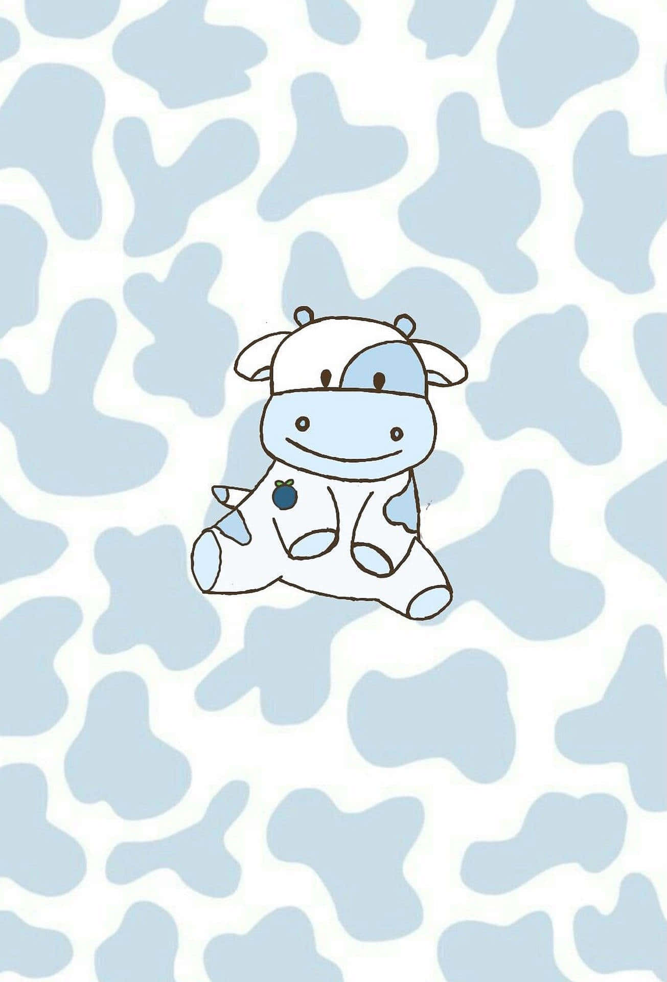 혁신적인 블루 카우 프린트 아트 배경화면