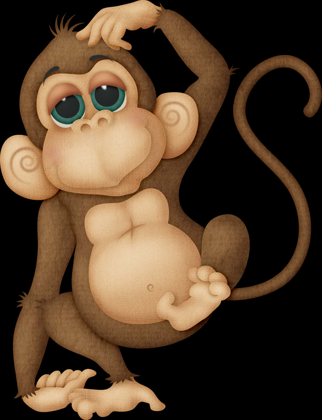 호기심 많은 만화 원숭이 배경화면
