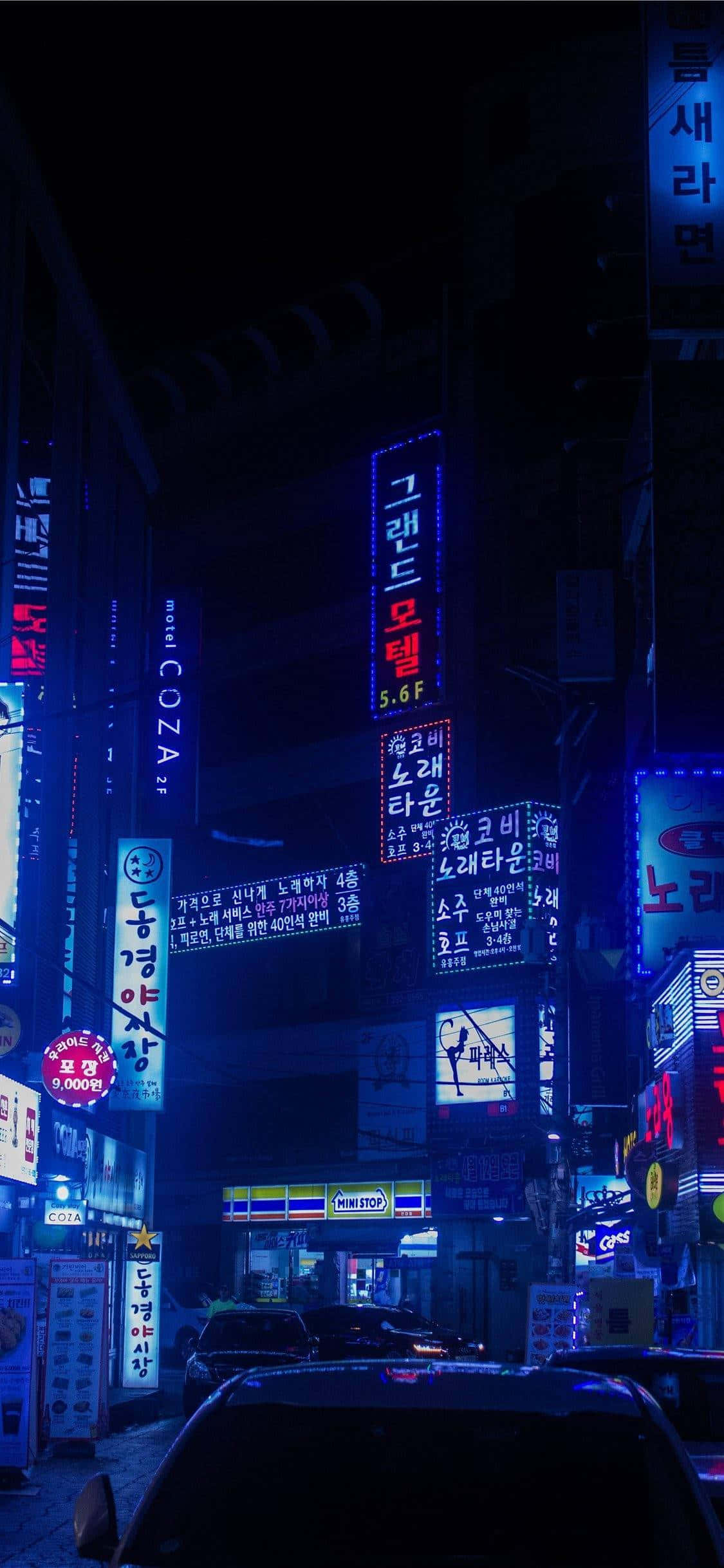 도쿄의 환한 밤 배경화면