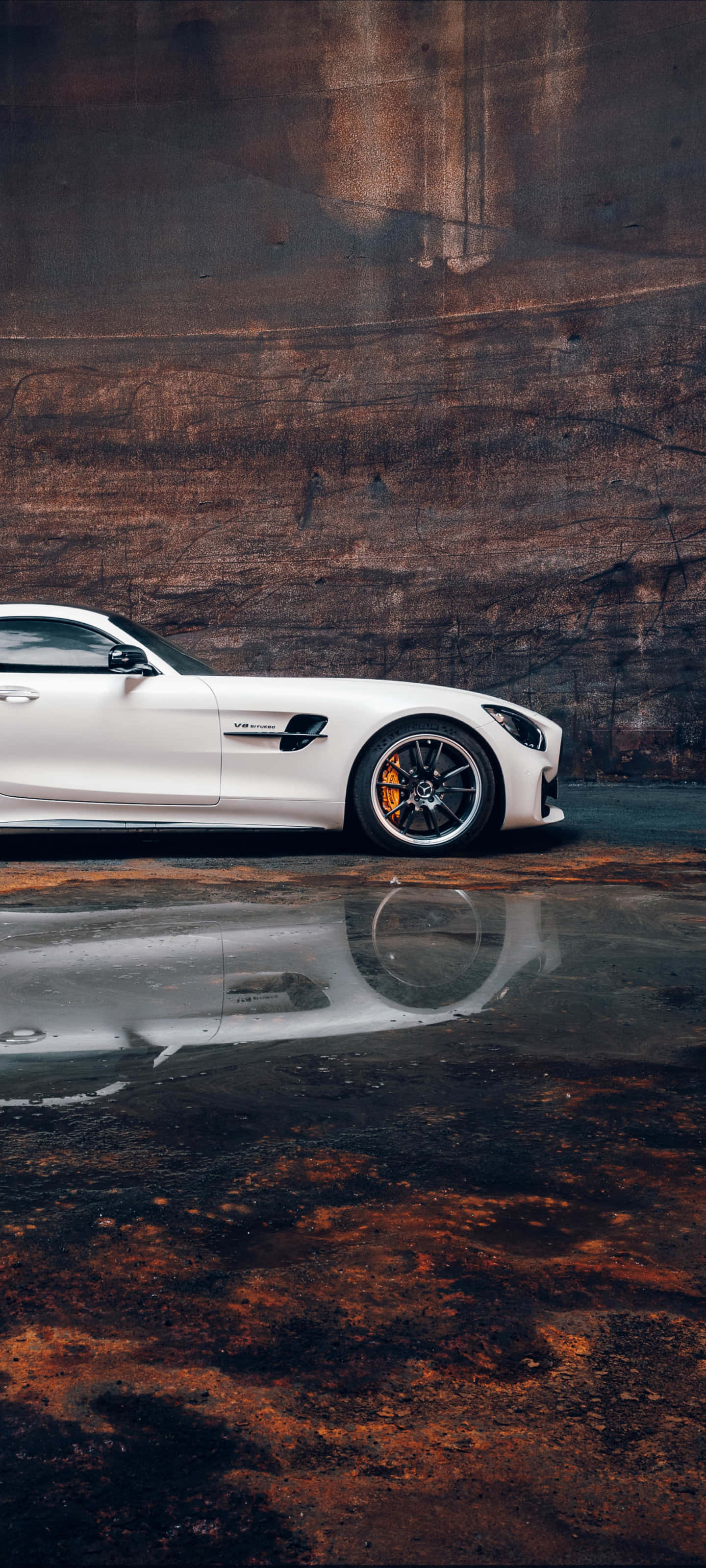 화이트 레이싱 안드로이드 Amg Gt-r 배경 배경화면