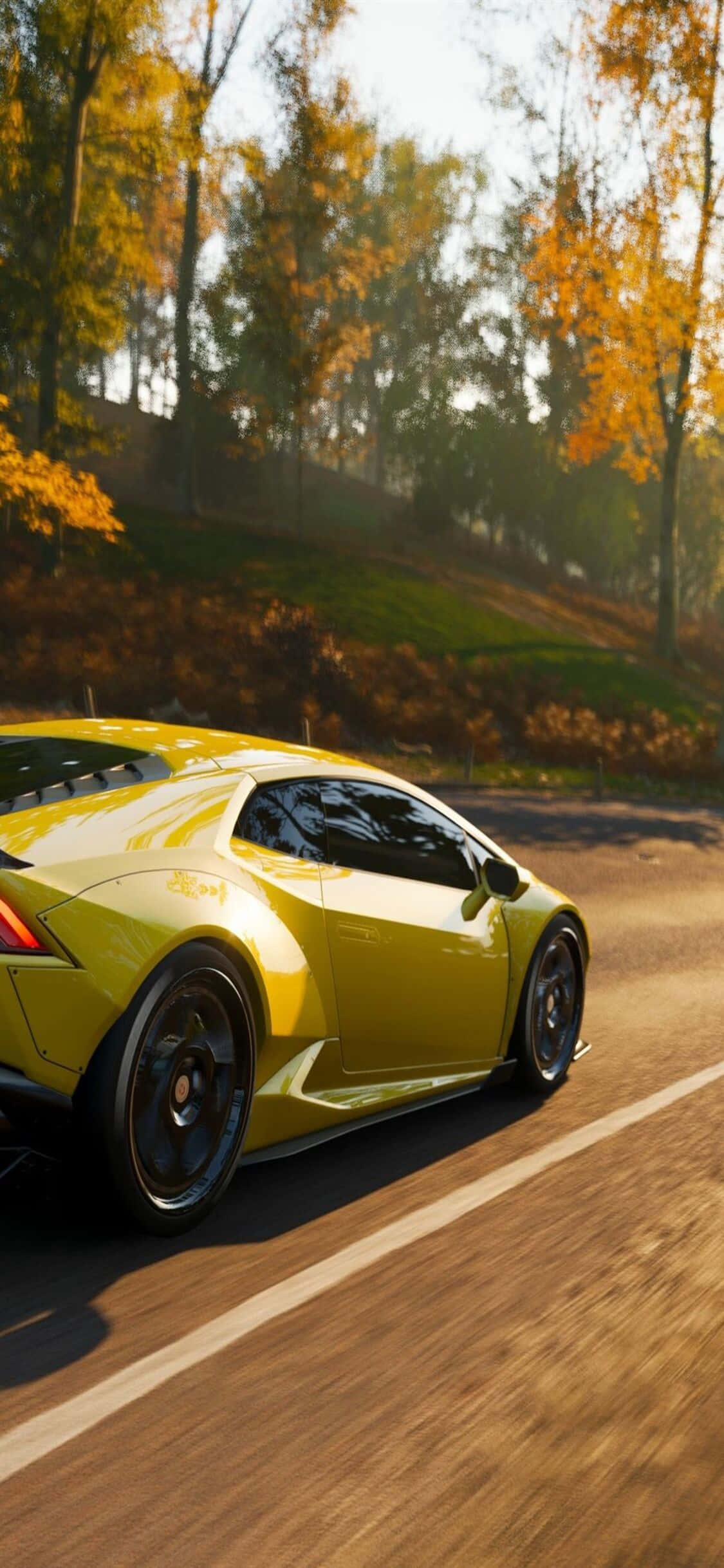 황금색 람보르기니 우라칸 iPhone X Forza Motorsport 7 배경화면