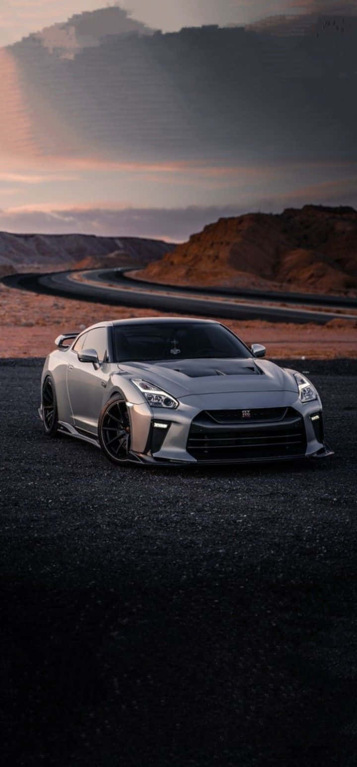 회색 닛산 R35 Gtr 초상화 사진 배경화면