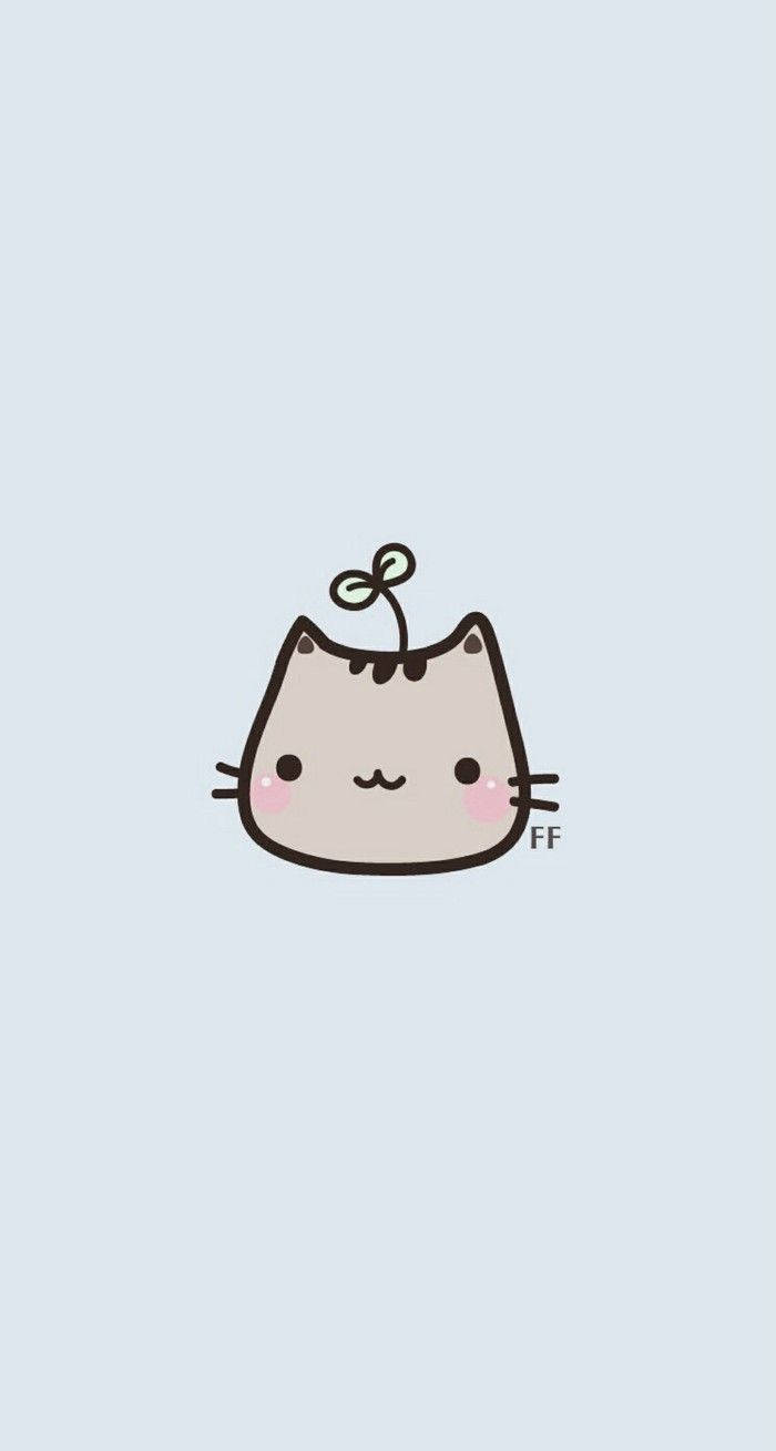 회색 만화 고양이 머리 배경화면