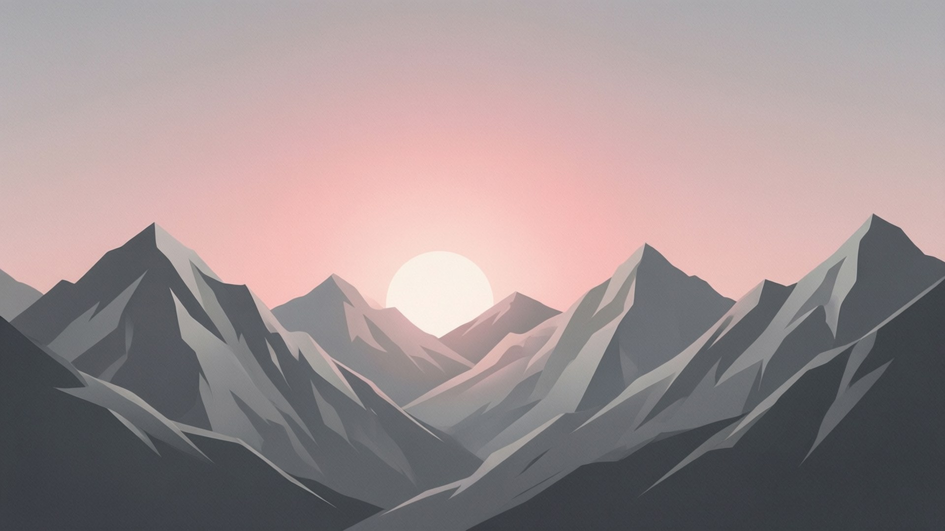 회색 일출 산맥 배경화면