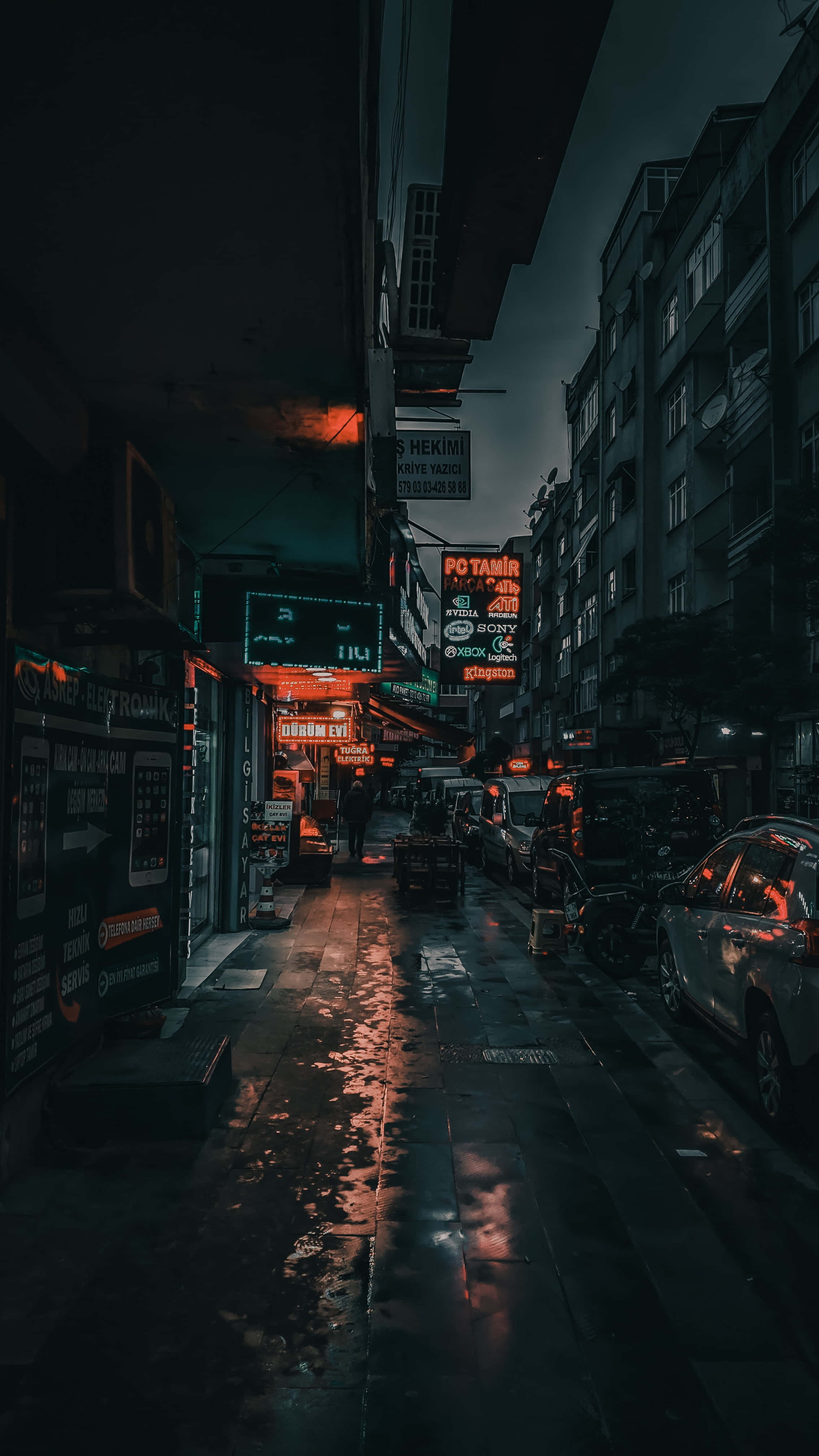 흐릿한 길가 인도 배경화면