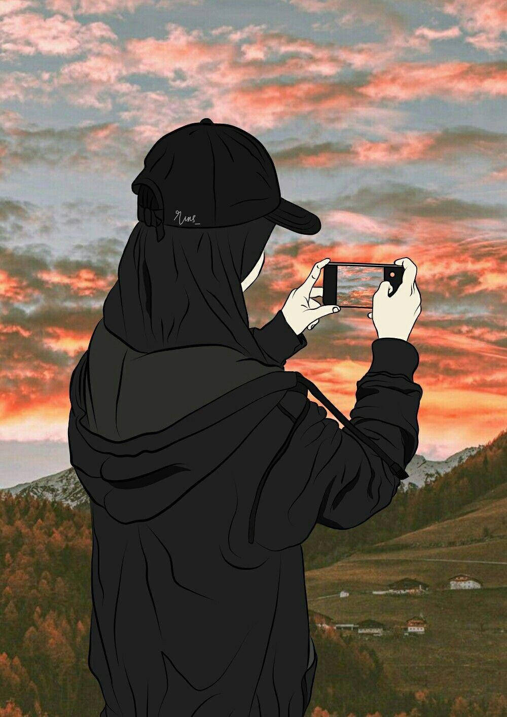히잡 소녀 디지털 아트 배경화면