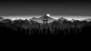 4K Firewatch 검은 산과 숲 — 어두운 숲 배경화면