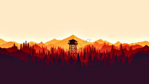 4K Firewatch 선명한 오렌지 산맥