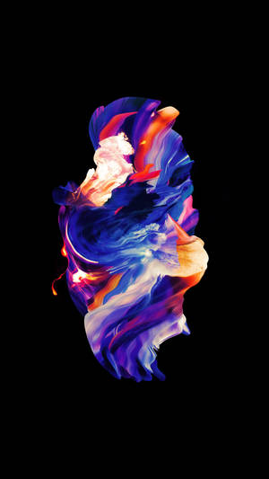 다양한 음영으로 번진 페인트의 AMOLED 디지털 아트 배경화면