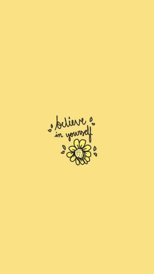 Believe In Yourself 귀여운 파스텔 옐로우 감성