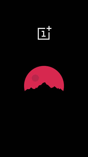 검은 배경에 분홍색 달과 OnePlus 로고가 있는 AMOLED 배경화면