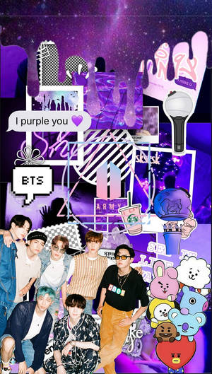 BTS 감성 BT21 퍼플 — 방탄소년단 감성 배경화면