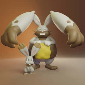 Diggersby와 Bunnelby 피규어 — 포켓몬 배경화면