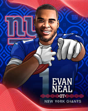 Evan Neal 벡터 아트워크 — 축구 배경화면