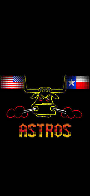 Houston Astros 스타일리시한 텍사스 황소 배경화면 — 아이폰 14 프로 맥스 배경화면