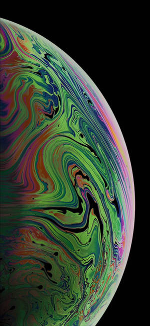 대리석 그린 추상 반쪽 버블 iPhone XR 배경화면 — 아이폰 XR 배경화면