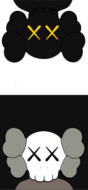 KAWS 블랙 앤 그레이 컴패니언 배경화면 — 아이폰 17 프로 맥스 배경화면