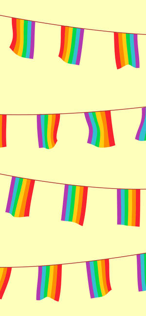 LGBT 프라이드 피에스타 깃발 배경화면 — 아이폰 13 미니 배경화면