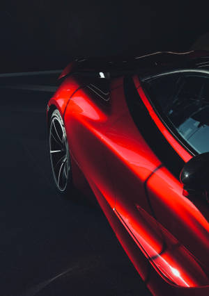 검은 배경의 빨간 McLaren 720s 스니펫 배경화면 — 원플러스 패드 3 배경화면