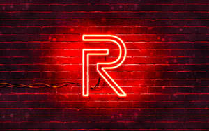Realme 로고 네온 사인 레드 — 네온 배경화면