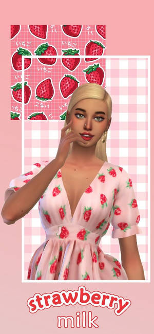 Strawberry Milk — 갤럭시 A08 배경화면