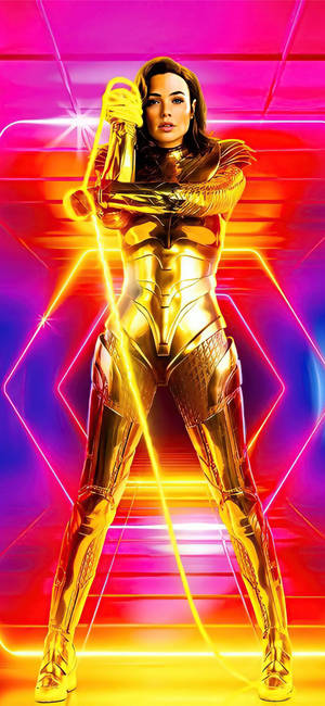 Wonder Woman 1984 Retro Gold Armor wallpaper — 아이폰 18 프로 배경화면