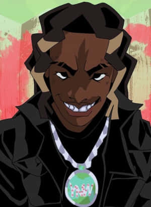 YNW 멜리, 애니메이션 스타일로 — 킨들 배경화면